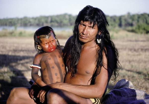 Michael Friedel "The Txucarramae-Kayapo, Kretire village, a father and daughter"