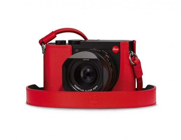 Leica Q2 相机肩带，红色皮革