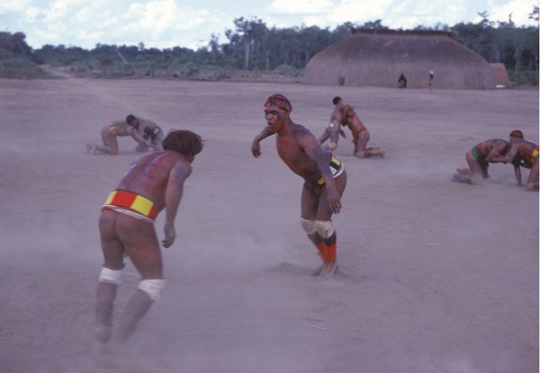 Michael Friedel "The Mehinaku tribe. Village square. The wrestling-contest known as Huka-Huka, lies