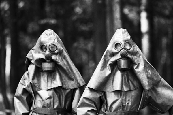 Régis Bossu ''Nuclear War means: ''Be prepared'', (Two men)'', 1980