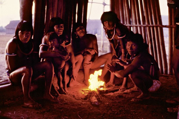 Michael Friedel "The Txucarramae-Kayapo, Kretire village. The men's house stands in the middle of th