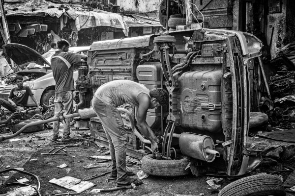 Torsten A. Hoffmann "Bendi Bazar, Mumbai, Werkstatt"
