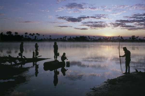 Michael Friedel "The Kuikuru. A Lagoon in the Kuluene river. The women scoop up water"